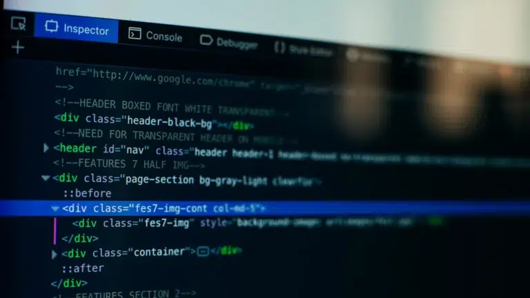 Screen of computer code